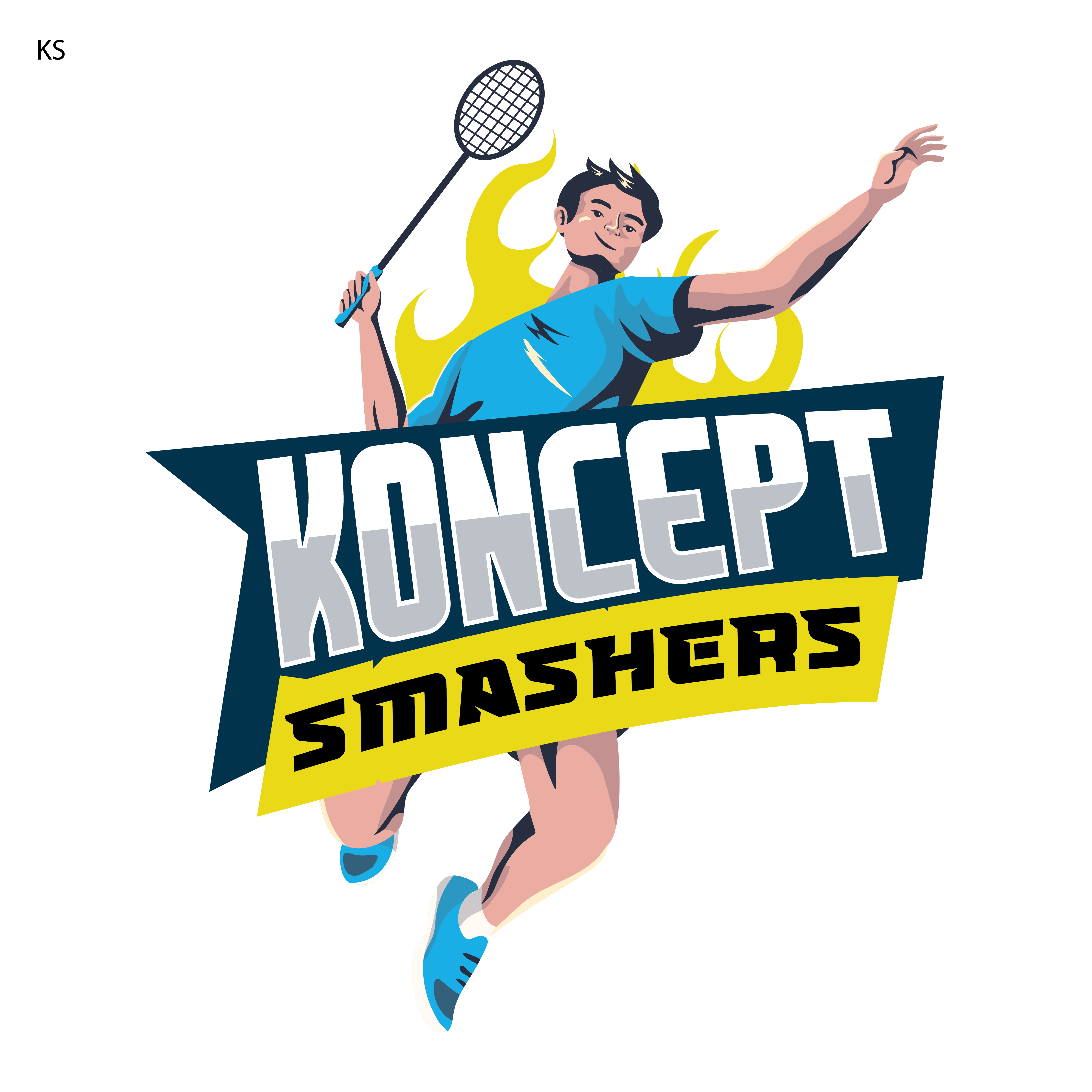 Koncept Smashers badminton team logo