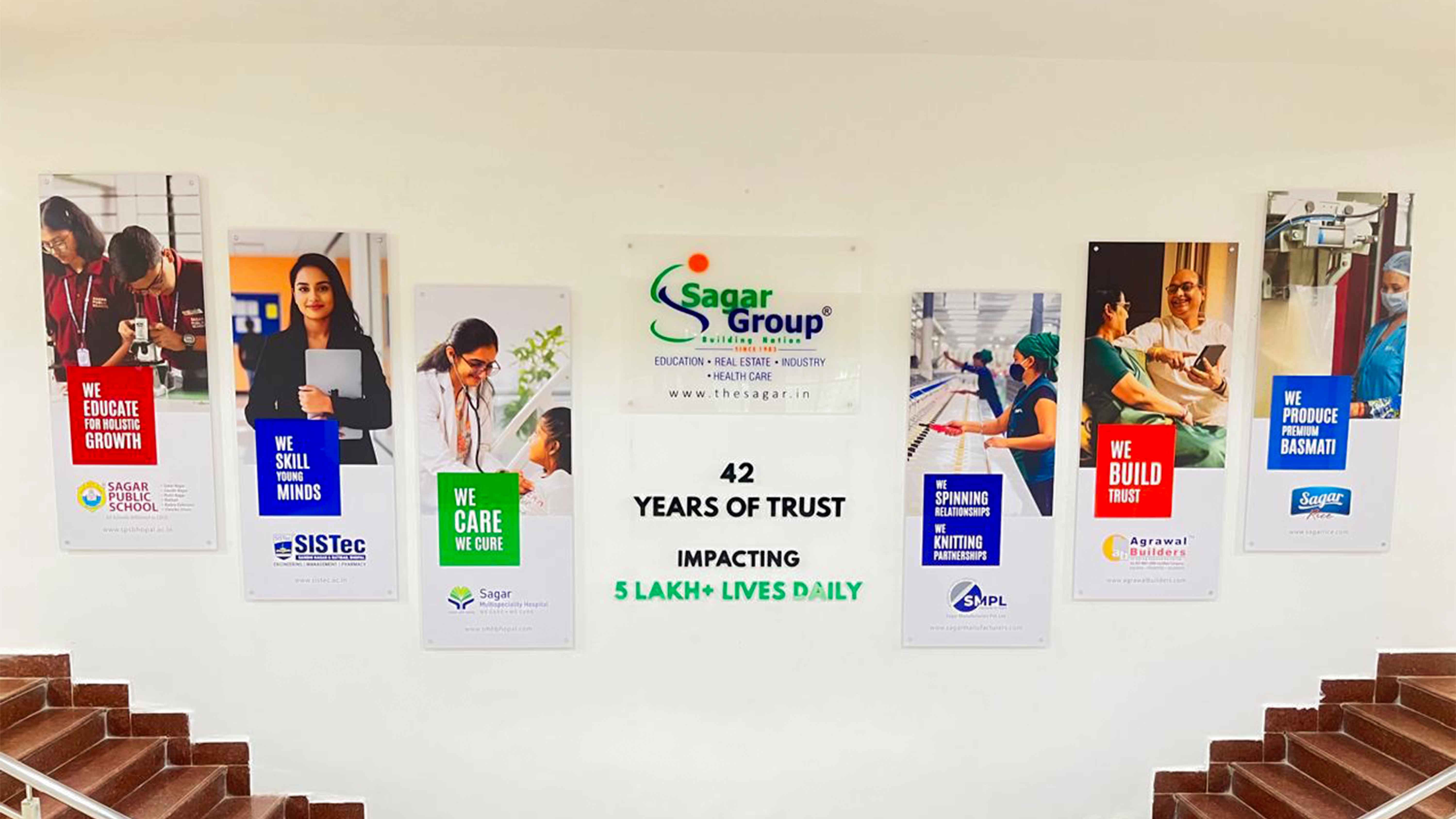 Sagar Group corporate wall branding panels
