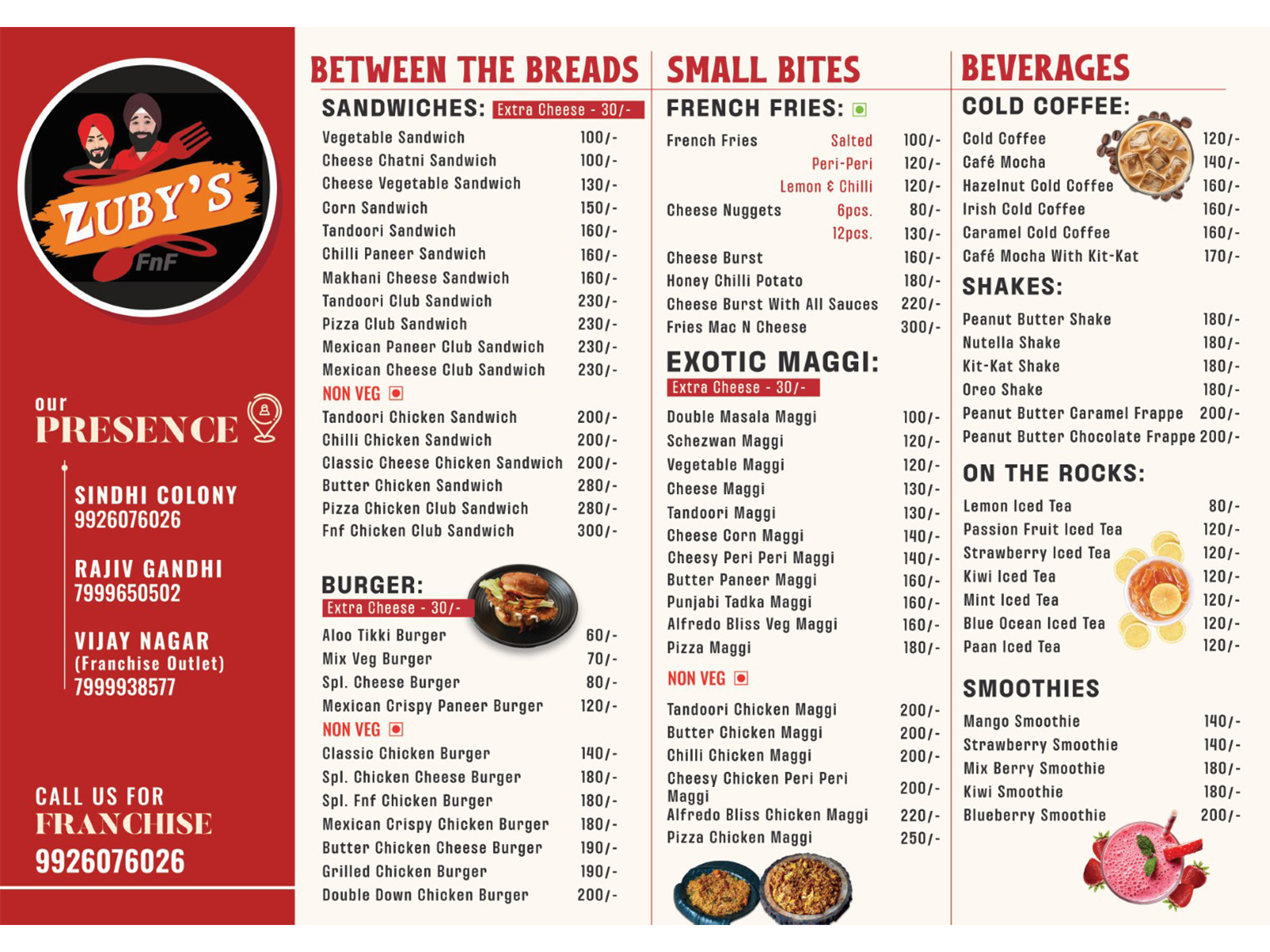 Menu card design