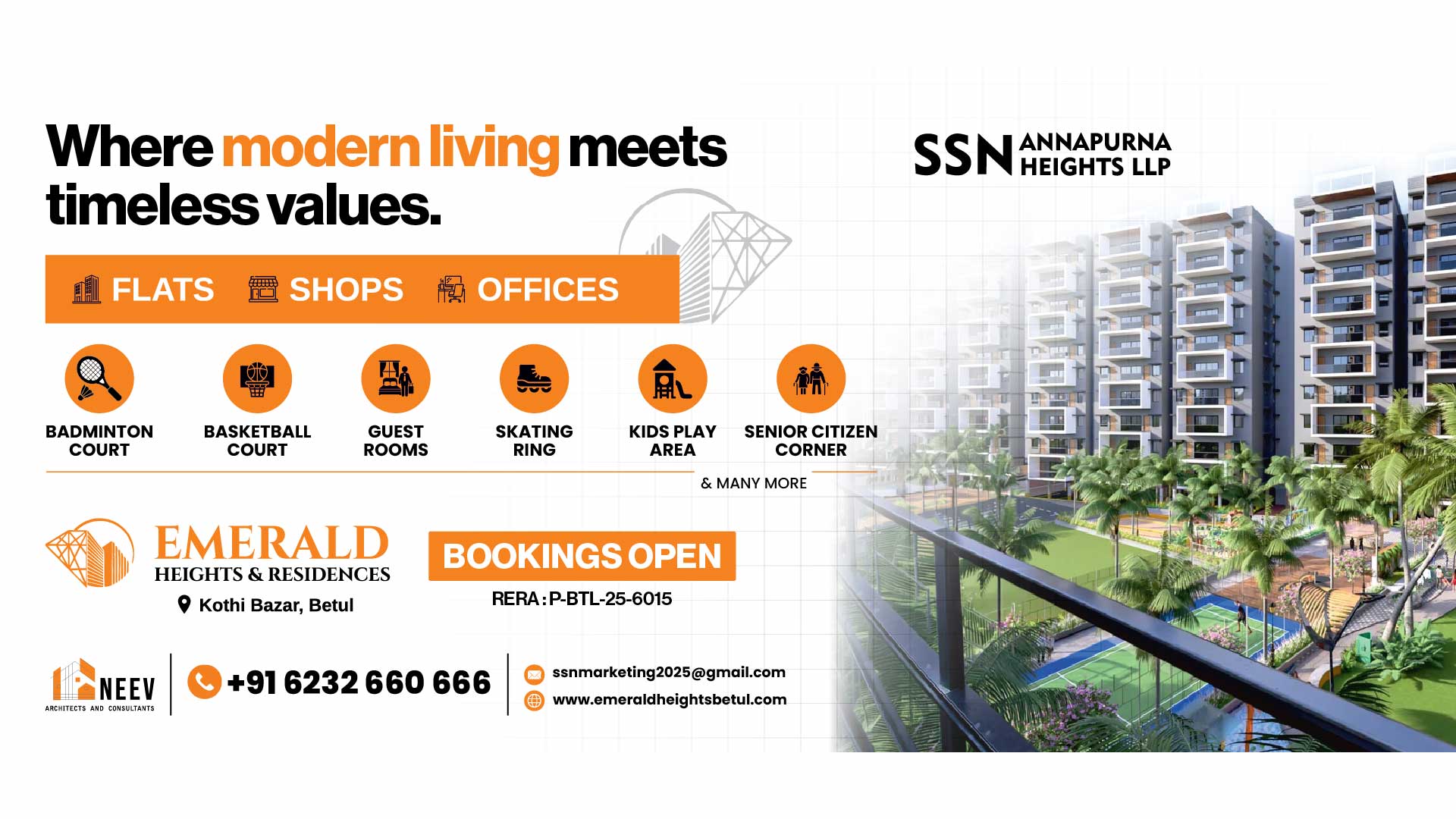 Emerald Heights and Residences launch hoarding, Betul